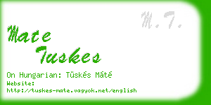 mate tuskes business card