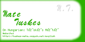 mate tuskes business card